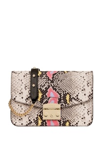 Серая сумка из тисненой кожи Metropolis Furla