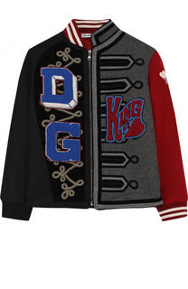 Текстильный бомбер с аппликациями Dolce &amp; Gabbana