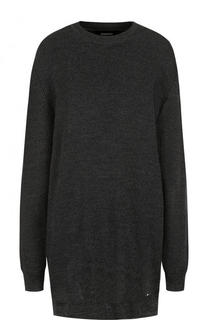 Шерстяное однотонное мини-платье Dsquared2