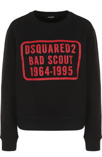 Хлопковый свитшот с контрастным логотипом бренда Dsquared2
