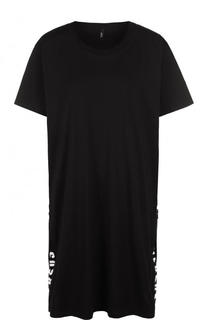 Удлиненная хлопковая футболка свободного кроя Versace