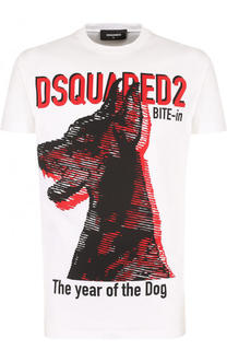 Хлопковая футболка с принтом Dsquared2
