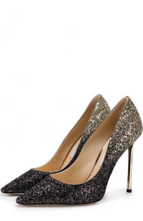 Туфли Romy 110 с глиттером на шпильке Jimmy Choo
