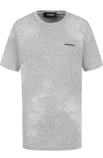 Хлопковая футболка прямого кроя с круглым вырезом Dsquared2