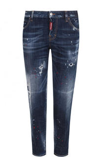 Укороченные джинсы с потертостями Dsquared2