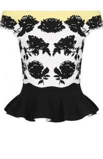 Вязаный топ с открытыми плечами и оборкой Alexander McQueen