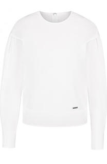 Однотонный хлопковый топ с длинным рукавом Dsquared2