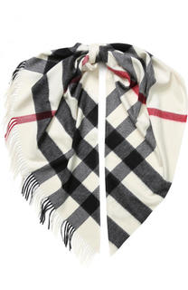 Кашемировый шарф в клетку с бахромой Burberry