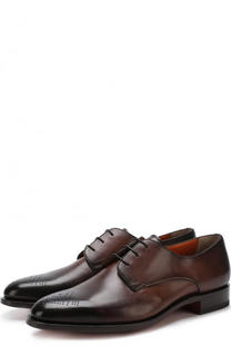 Классические кожаные дерби с перфорацией Santoni