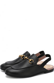 Кожаные лоферы с пряжкой-трензелем Gucci