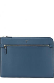 Кожаная папка для документов с внешним карманом на молнии Serapian