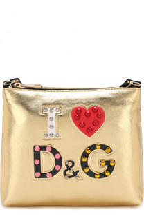 Кожаная сумка с металлизированной отделкой и заклепками Dolce &amp; Gabbana
