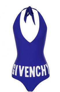 Слитный купальник с открытой спиной и логотипом бренда Givenchy
