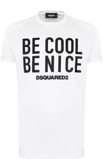 Хлопковая футболка с принтом Dsquared2