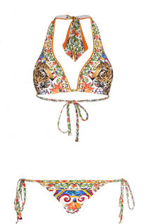 Раздельный купальник с контрастным принтом Dolce &amp; Gabbana