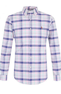 Хлопковая рубашка с воротником button down Polo Ralph Lauren