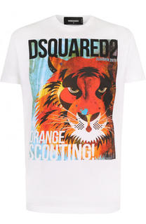 Хлопковая футболка с принтом Dsquared2