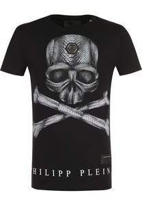 Хлопковая футболка с принтом Philipp Plein