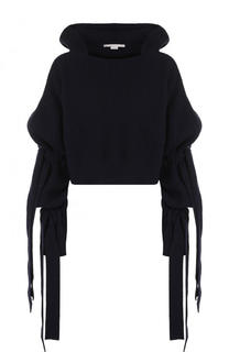 Укороченный пуловер фактурной вязки из смеси кашемира и шерсти Stella McCartney
