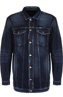 Удлиненная джинсовая куртка на пуговицах Dsquared2