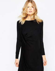 Платье-футболка для беременных с драпировкой ASOS Maternity - Черный