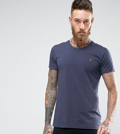 Футболка слим с V-образным вырезом и логотипом Farah - Темно-синий