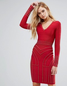 Облегающее платье с длинными рукавами Forever Unique - Красный