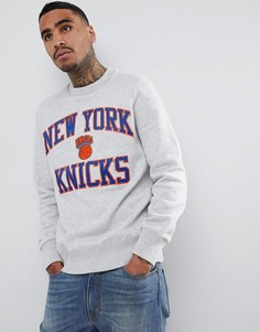 Свитшот с логотипом New York Knicks Mitchell &amp; Ness NBA - Серый