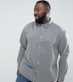 Серая джинсовая рубашка классического кроя River Island PLUS - Серый