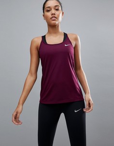 Бордовая майка Nike Running Dry Miler - Красный