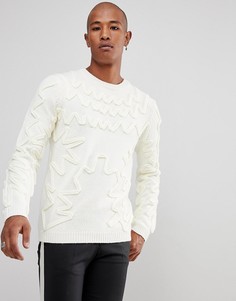 Светло-бежевый джемпер с рельефным узором ASOS - Кремовый