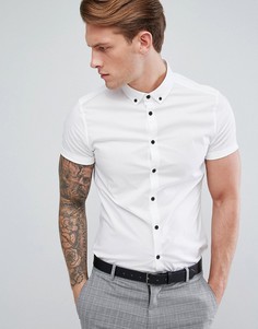 Облегающая белая рубашка с короткими рукавами ASOS - Белый
