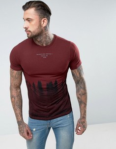 Бордовая футболка с принтом тай-дай River Island - Красный