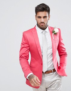 Розовый супероблегающий блейзер из хлопкового атласа ASOS - Розовый