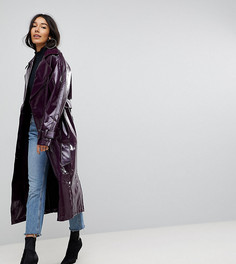 Макинтош оверсайз с виниловым эффектом ASOS TALL - Фиолетовый