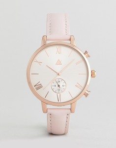 Розово-золотистые часы с розовым кожаным ремешком ASOS - Розовый