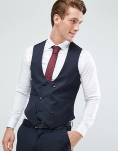Темно-синий жилет скинни из 100% шерсти ASOS - Темно-синий