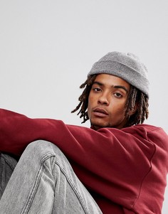 Серая меланжевая шапка-бини в рыбацком стиле ASOS - Серый