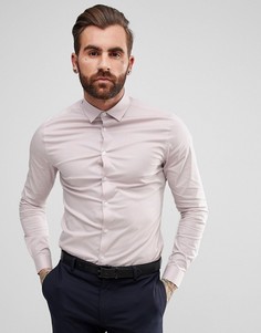 Приталенная рубашка пыльно-розового цвета с воротником на пуговице ASOS - Розовый