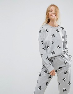 Свитшот с принтом французского бульдога ASOS LOUNGE - Мульти
