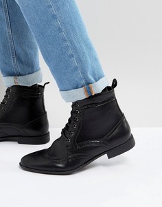 Черные броги из искусственной кожи ASOS - Черный