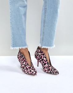 Кожаные ботильоны на каблуке ASOS REETA - Розовый