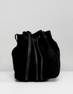 Маленькая замшевая сумка дафл ASOS - Черный