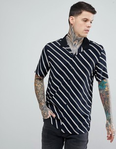 Свободная рубашка в полоску ASOS - Черный