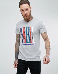 Серая меланжевая облегающая футболка с логотипом ONeill Reissue Heritage - Серый O`Neill