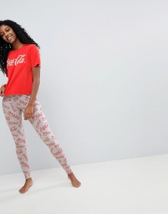 Пижама из футболки и леггинсов с надписью Coca Cola ASOS - Красный