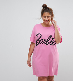 Футболка для сна с принтом Барби ASOS CURVE - Розовый
