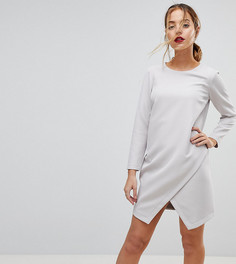 Асимметричное платье мини ASOS PETITE - Серый