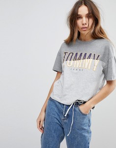 Футболка колор блок с логотипом Tommy Jeans - Серый