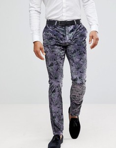 Супероблегающие бархатные брюки с принтом Noose &amp; Monkey - Фиолетовый